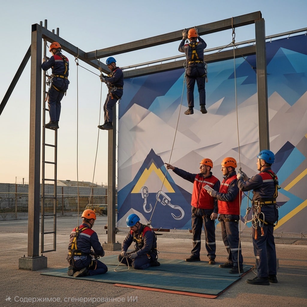 Обучение работам на высоте 2 группа.
​Курс безопасности работ на высоте.
​Тренинг по высотным работам