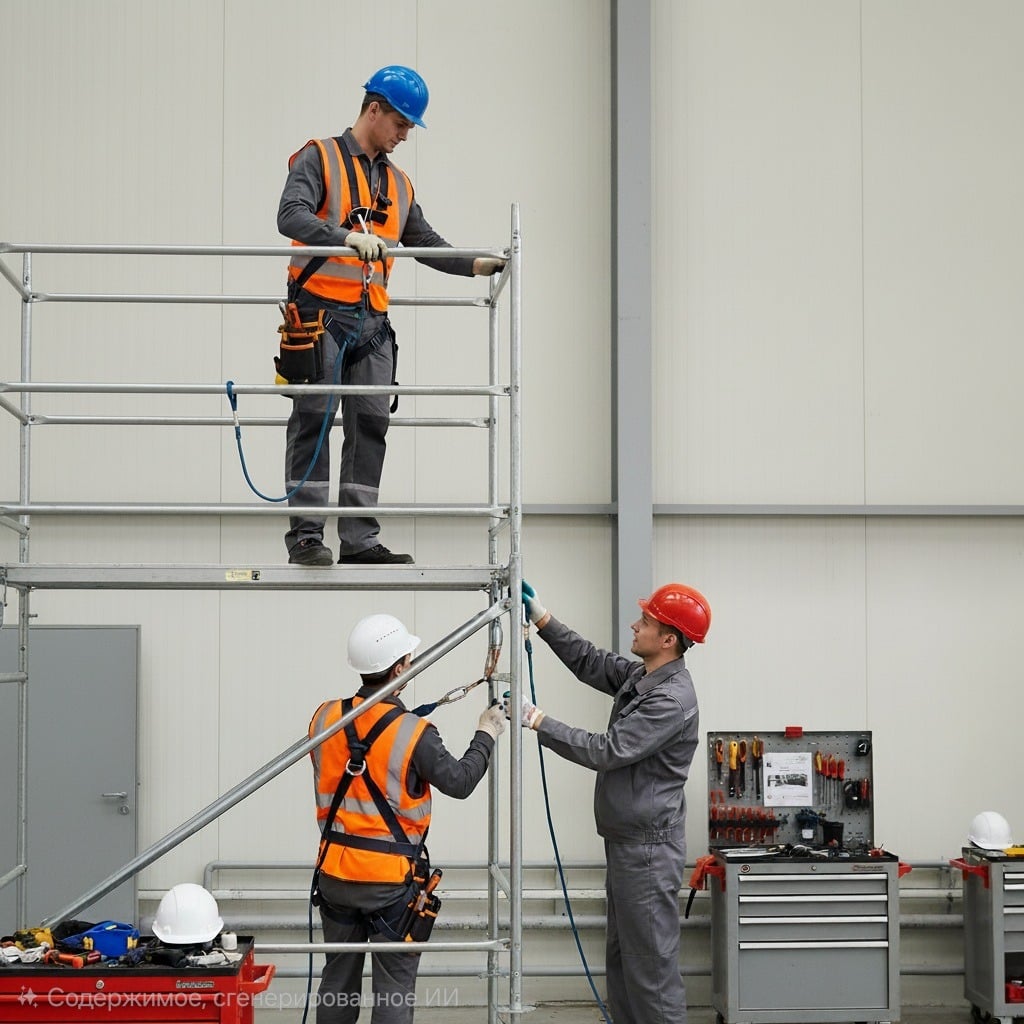 Обучение работе на высоте со строительными лесами. Курс по работе на высоте без присвоения группы.