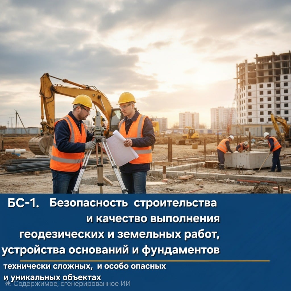 Обучение БС-1: контроль качества и безопасности земляных работ и возведения фундаментов.