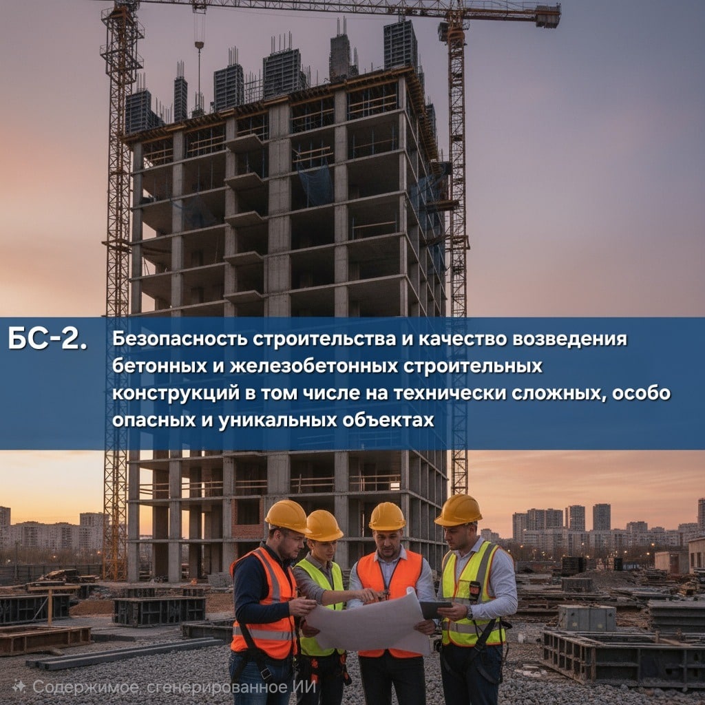 Обучение БС-2: Безопасность строительства и качество возведения бетонных и железобетонных конструкций на особо опасных и уникальных объектах.