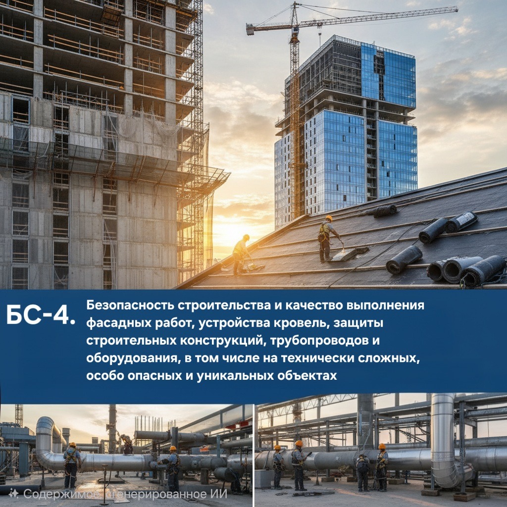Обучение БС-4: безопасность и качество фасадных работ, кровель и защиты конструкций на строительстве