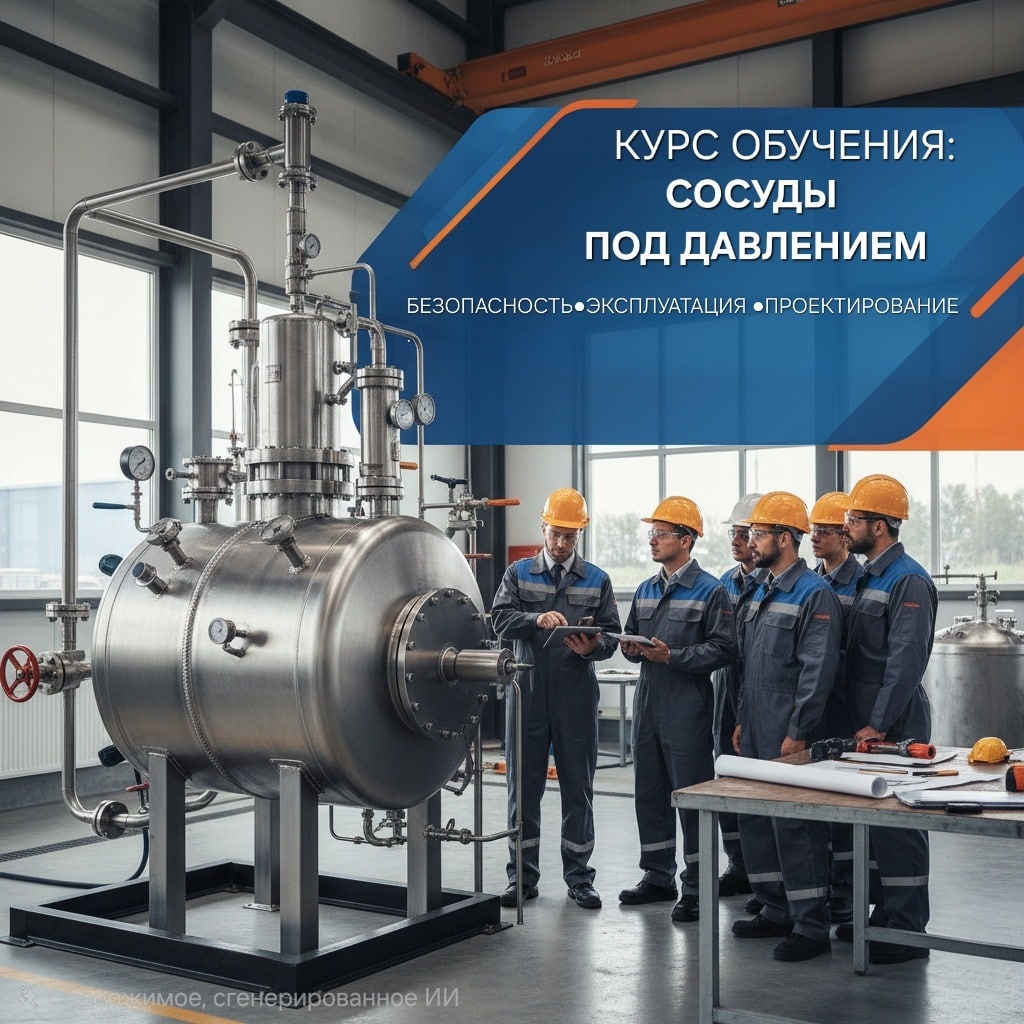 Обучающий курс по сосудам под давлением: инженеры и мастера обсуждают оборудование и чертежи.